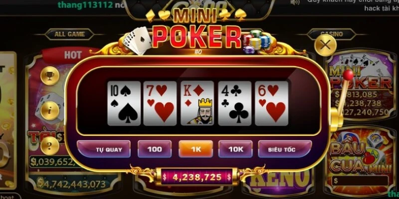 Thuat ngu trong mini poker Win 79 va ty le thuong