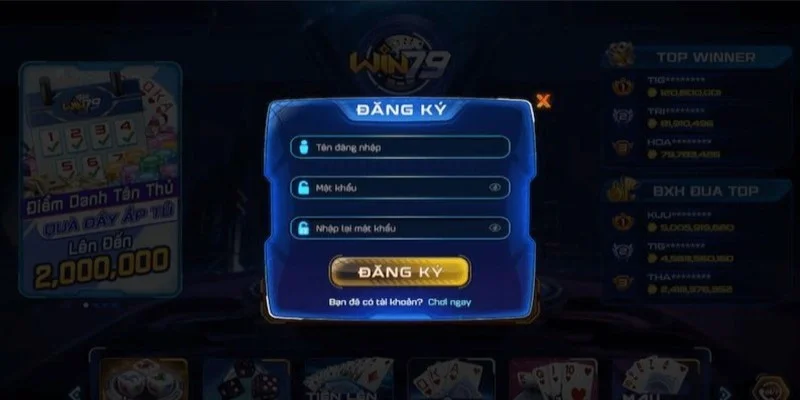 Thao tac dang ky tai khoan sieu don gian tai link vao Win79