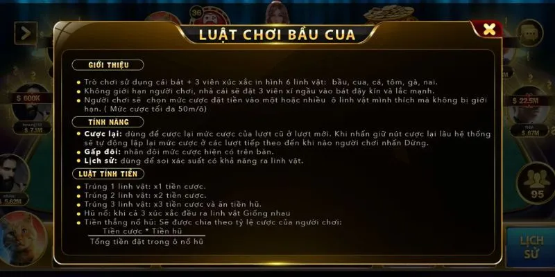 kham pha chi tiet luat choi bau cua tai win79