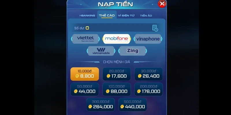 nap cuoc qua the cao nha mang di dong